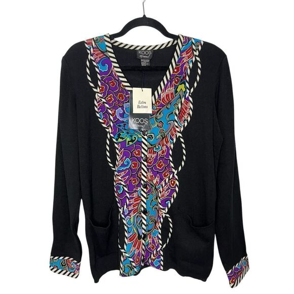KOOS of Course Silk Button Cardigan Sweater Women’s Medium NEW - Picture 1 of 5